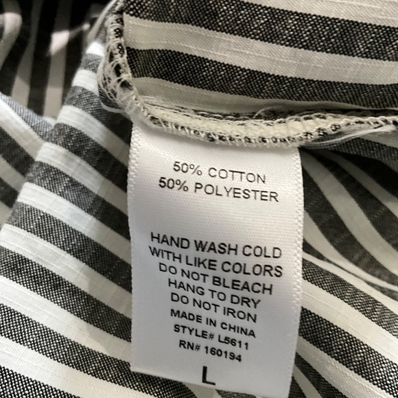 Women’s striped shirt size large — Olive and white stripes - Picture 4 of 6